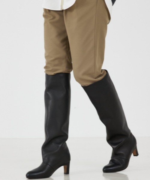 qualite(カリテ)の「【REMME】ワイドミドルブーツ/秋ブーツ/ロングブーツ(ブーツ・レディース・ブラック・36)」の2枚目の写真