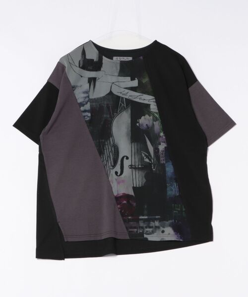 tシャツ 552202：アートコラージュ チュール重ね切替Tシャツ レディース 552202：アートコラージュ チュール重ね切替Tシャツの通販-ScoLar