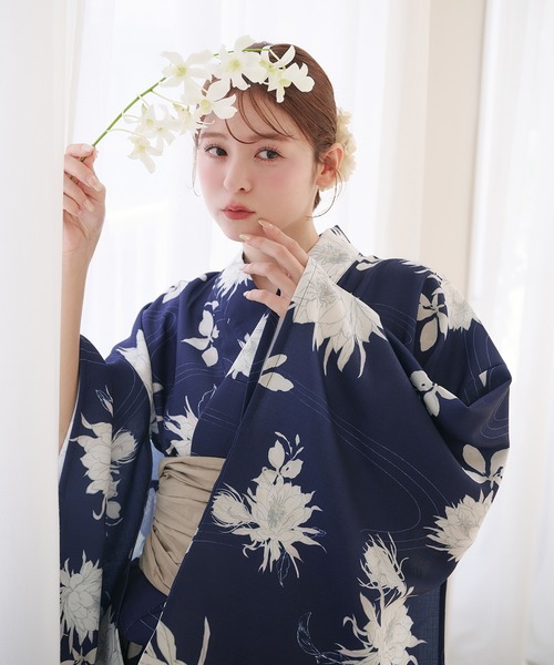 オンライン アウトレットFashion - ゆかた 浴衣 ユカタ ネイビー