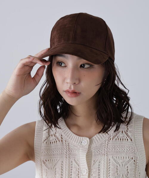 FREE'S MART(フリーズマート)の「〈newhattan〉スエードライクキャップ(キャップ・レディース・ブラック/ブラウン・フリ-)」の7枚目の写真