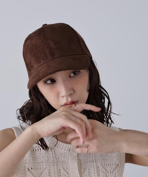 FREE'S MART(フリーズマート)の「〈newhattan〉スエードライクキャップ(キャップ・レディース・ブラック/ブラウン・フリ-)」の9枚目の写真