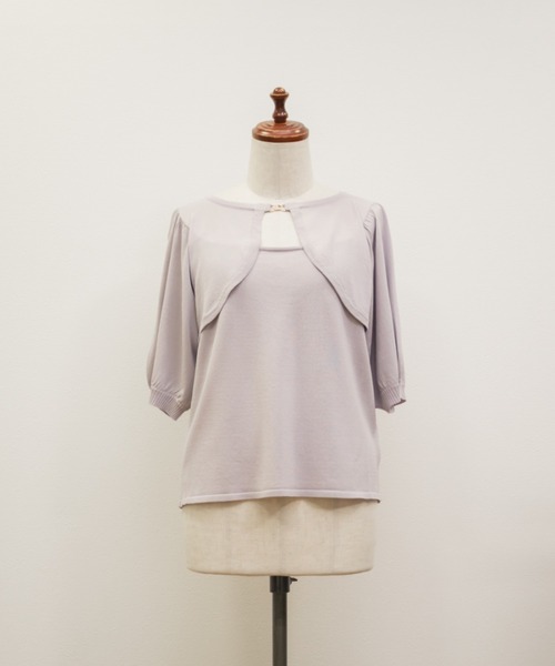 CLETTE（クレット）の「デコルテデザインサマーニット（ニット/セーター・レディース・ラベンダー/ブラック/ワイン・4L/3L/LL）」の18枚目の写真