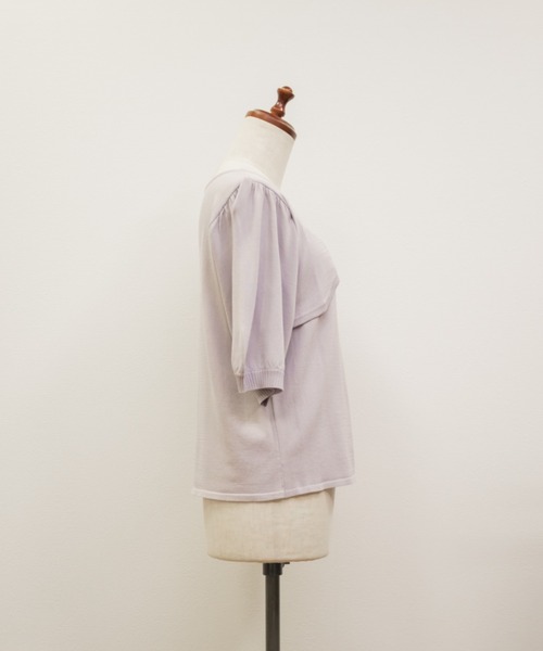 CLETTE（クレット）の「デコルテデザインサマーニット（ニット/セーター・レディース・ラベンダー/ブラック/ワイン・4L/3L/LL）」の19枚目の写真