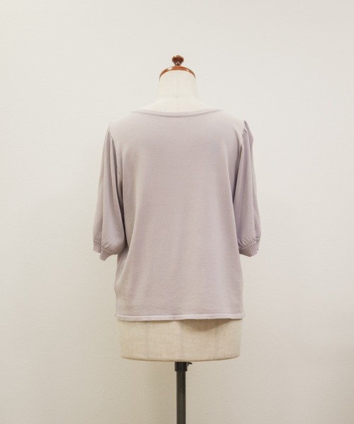 CLETTE（クレット）の「デコルテデザインサマーニット（ニット/セーター・レディース・ラベンダー/ブラック/ワイン・4L/3L/LL）」の20枚目の写真