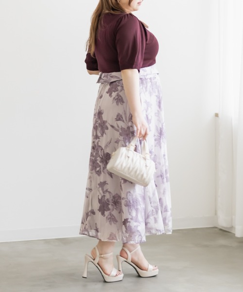 CLETTE（クレット）の「デコルテデザインサマーニット（ニット/セーター・レディース・ラベンダー/ブラック/ワイン・4L/3L/LL）」の17枚目の写真