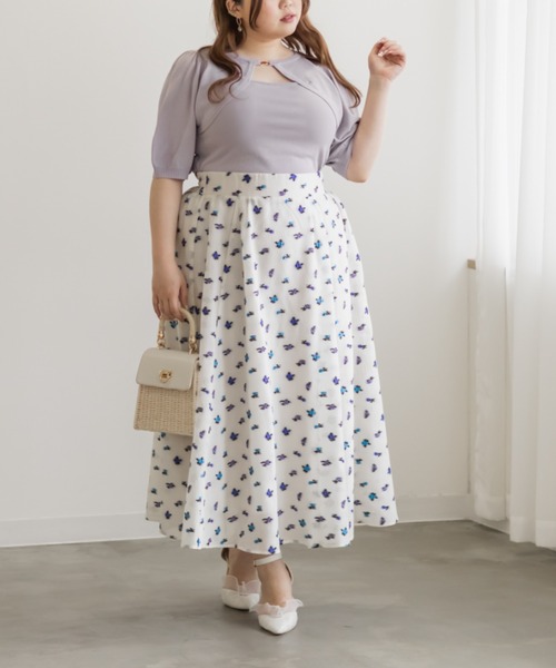 CLETTE（クレット）の「デコルテデザインサマーニット（ニット/セーター・レディース・ラベンダー/ブラック/ワイン・4L/3L/LL）」の9枚目の写真