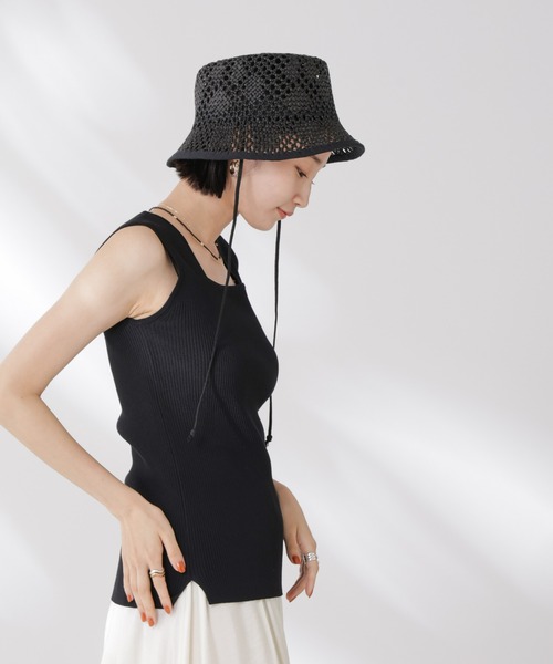 NANO universe(ナノユニバース)の「前後2wayスクエア&クルーネックリブニットタンクトップ(タンクトップ・レディース・グレー/ホワイト/ブラック・FREE)」の20枚目の写真