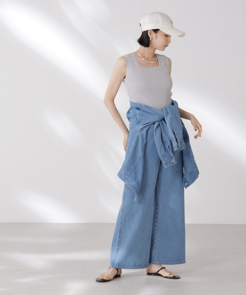 NANO universe(ナノユニバース)の「前後2wayスクエア&クルーネックリブニットタンクトップ(タンクトップ・レディース・グレー/ホワイト/ブラック・FREE)」の17枚目の写真