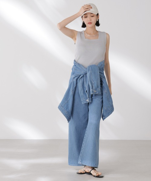 NANO universe(ナノユニバース)の「前後2wayスクエア&クルーネックリブニットタンクトップ(タンクトップ・レディース・グレー/ホワイト/ブラック・FREE)」の19枚目の写真