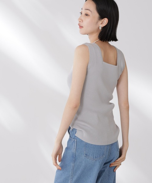 NANO universe(ナノユニバース)の「前後2wayスクエア&クルーネックリブニットタンクトップ(タンクトップ・レディース・グレー/ホワイト/ブラック・FREE)」の13枚目の写真