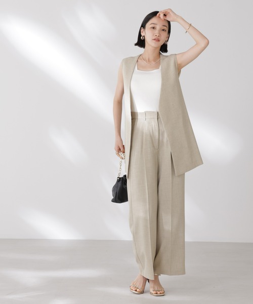 NANO universe(ナノユニバース)の「前後2wayスクエア&クルーネックリブニットタンクトップ(タンクトップ・レディース・グレー/ホワイト/ブラック・FREE)」の5枚目の写真