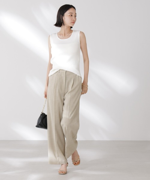 NANO universe(ナノユニバース)の「前後2wayスクエア&クルーネックリブニットタンクトップ(タンクトップ・レディース・グレー/ホワイト/ブラック・FREE)」の10枚目の写真