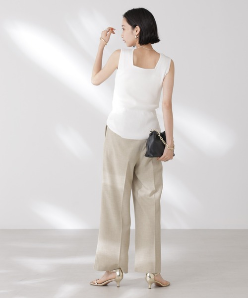 NANO universe(ナノユニバース)の「前後2wayスクエア&クルーネックリブニットタンクトップ(タンクトップ・レディース・グレー/ホワイト/ブラック・FREE)」の11枚目の写真