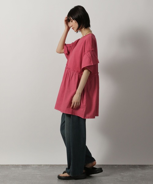 LAKOLE（ラコレ）の「ピグメント切替チュニック / 574690（チュニック・レディース・チャコール/イエロー/ピンク系その他/アイボリー・FREE）」の21枚目の写真