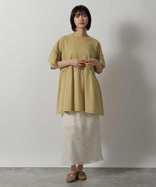 LAKOLE（ラコレ）の「ピグメント切替チュニック / 574690（チュニック・レディース・チャコール/イエロー/ピンク系その他/アイボリー・FREE）」の15枚目の写真