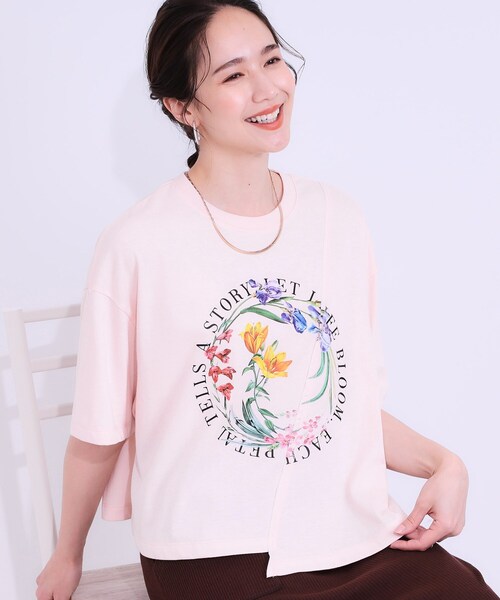 Cutie Blonde(キューティーブロンド)の「リメイク風Tシャツ(Tシャツ/カットソー・レディース・ホワイト系2/ホワイト系1/ピンク系1/ブラック系1・00)」の4枚目の写真