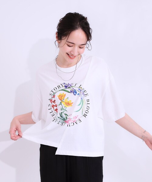 Cutie Blonde(キューティーブロンド)の「リメイク風Tシャツ(Tシャツ/カットソー・レディース・ホワイト系2/ホワイト系1/ピンク系1/ブラック系1・00)」の17枚目の写真