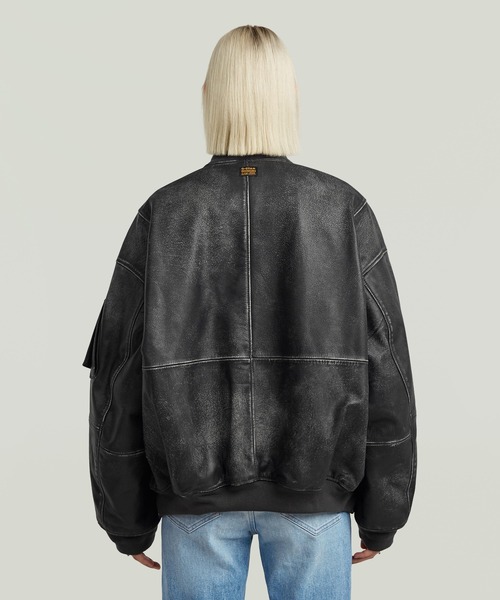 G-STAR（ジースター）の「【UNISEX】LEATHER MACRO BALLOON BOMBER