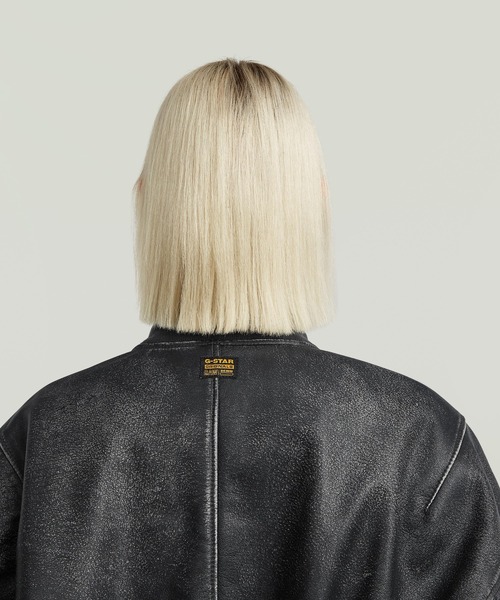 UNISEX】LEATHER MACRO BALLOON BOMBER/バルーンシルエットオーバー