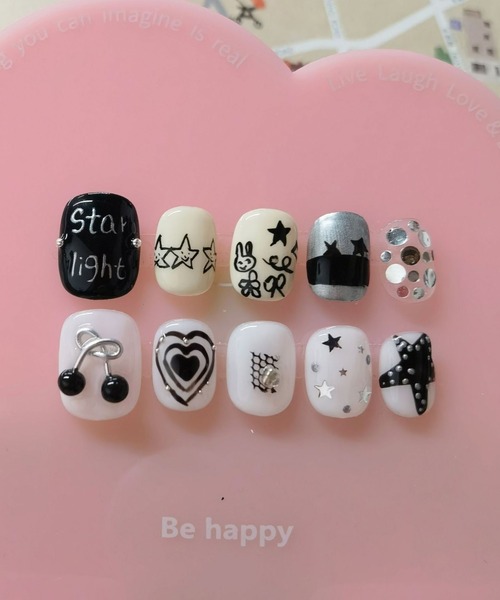 セール】WEGO/イマドキ韓国風アートショートネイルチップ