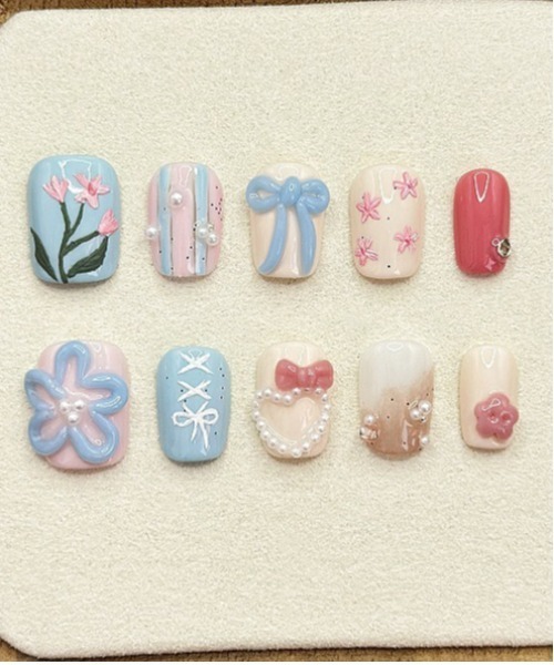 セール】WEGO/イマドキ韓国風アートショートネイルチップ/ウィッシュ