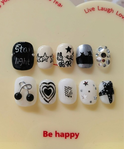 セール】WEGO/イマドキ韓国風アートショートネイルチップ