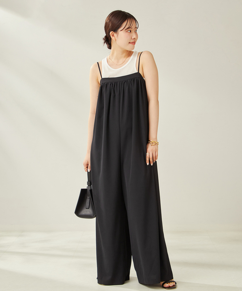 美品　Plage プラージュ 23ss サロペット　オールインワン　黒　ブラック BARE サロペット（サロペット/オーバーオール）｜Plage