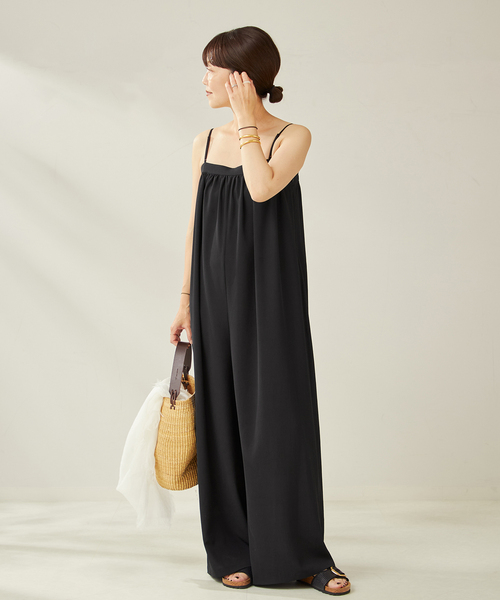 美品　Plage プラージュ 23ss サロペット　オールインワン　黒　ブラック BARE サロペット（サロペット/オーバーオール）｜Plage
