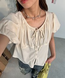 ギンガムチェック パフスリーブ」に該当するファッション通販
