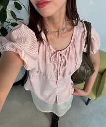 【バーバリー】ボウタイ ノバチェック　ブラウス パフスリーブ　ホースロゴ バーバリー ボウタイ パフスリーブ ノバチェック トップス