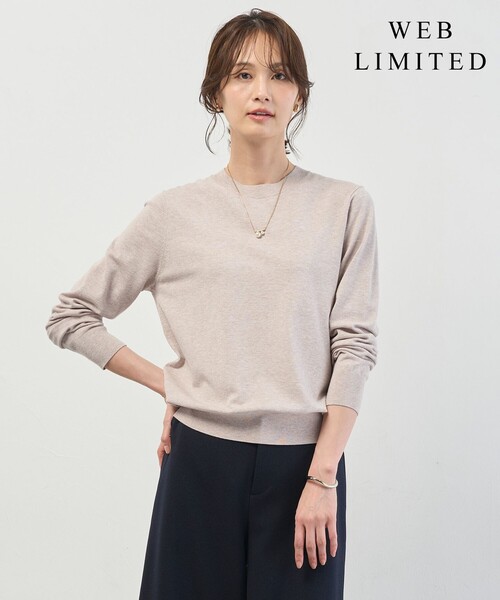 J.PRESS Ladies(J.プレス レディス)の「【WEB限定】PRINCE クルーネック ニット(ニット/セーター・レディース・ベージュ系1/ダルブルー系/ベージュ系/ブラック系/イエロー系/ホワイト系・SMALL)」の1枚目の写真