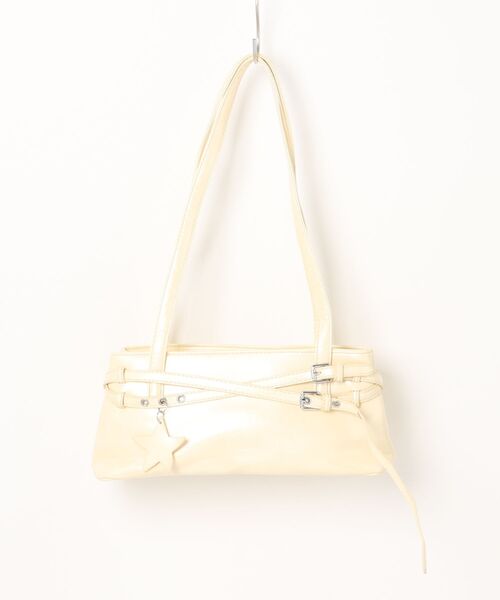 HOOK（フック）の「HOOK for girls　くすみパステルカラー スクエアショルダーバッグ（ボストンバッグ・レディース・イエロー/ブルー/ホワイト/パープル/ブラック・FREE）」の12枚目の写真