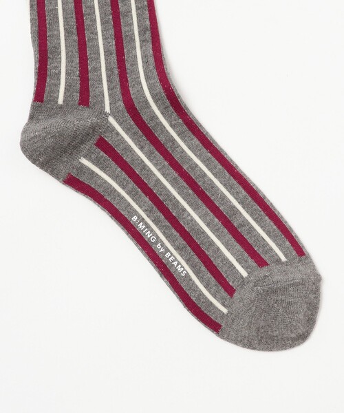 B:MING by BEAMS（ビーミングバイビームス）の「ストライプ ソックス（ソックス/靴下・メンズ・ネイビー/グレー/ブラック・ONE SIZE）」の5枚目の写真