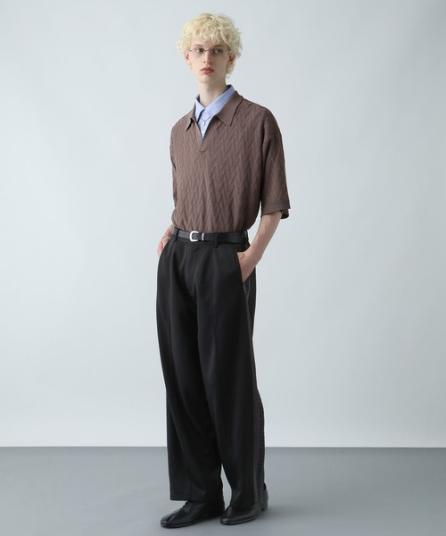 HARE（ハレ）の「フュージョンライントラックパンツ(HARE)（スラックス・メンズ・ブラック/ブラウン・FREE）」の3枚目の写真