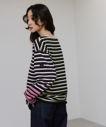 「ADAM ET ROPE'」 長袖カットソー 36 グレー レディース ◇ ⊇ ADAM ET ROPE アダムエロペ ミドルゲージ 長袖 ニット