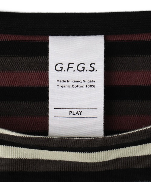 ADAM ET ROPE'（アダムエロペ）の「【G.F.G.S. for ADAM ET ROPE'】別注ボートネックボーダー（Tシャツ/カットソー・レディース・ピンク/ライトグリーン・FREE）」の10枚目の写真