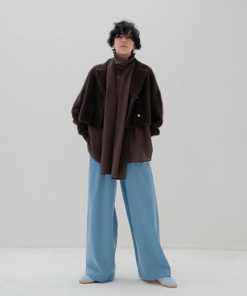 fox cashmere short w jacket(フォックスカシミヤショート丈ダブル