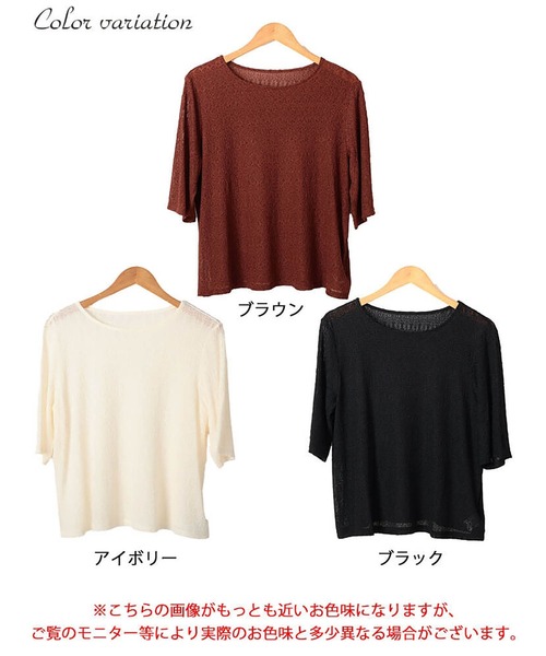 GOLDJAPAN(ゴールドジャパン)の「ストレッチレースクルーネックプルオーバー【大きいサイズ対応】(シャツ/ブラウス・レディース・ブラック/アイボリー/ブラウン・LL/3L/4L/5L)」の19枚目の写真