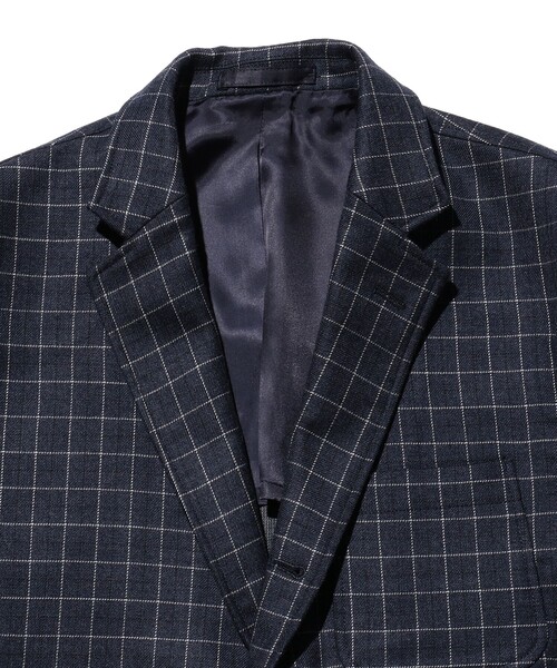 セール】ダブルウィーブ ウール チェック 3ボタンジャケット ボックス