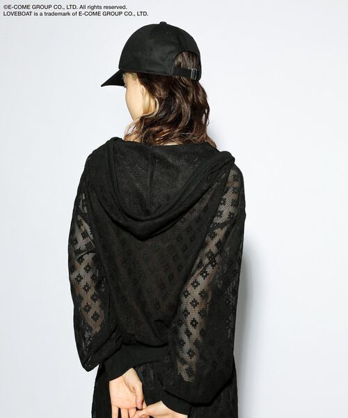 Green　Parks（グリーンパークス）の「■LOVEBOAT フラワーメッシュパーカー（パーカー・レディース・ブラック・FREE）」の6枚目の写真