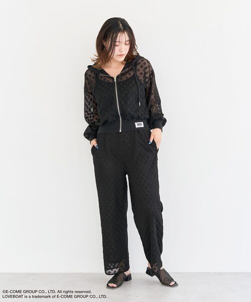 Green　Parks（グリーンパークス）の「■LOVEBOAT フラワーメッシュパーカー（パーカー・レディース・ブラック・FREE）」の8枚目の写真