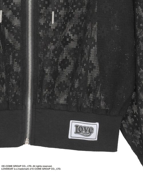Green　Parks（グリーンパークス）の「■LOVEBOAT フラワーメッシュパーカー（パーカー・レディース・ブラック・FREE）」の19枚目の写真