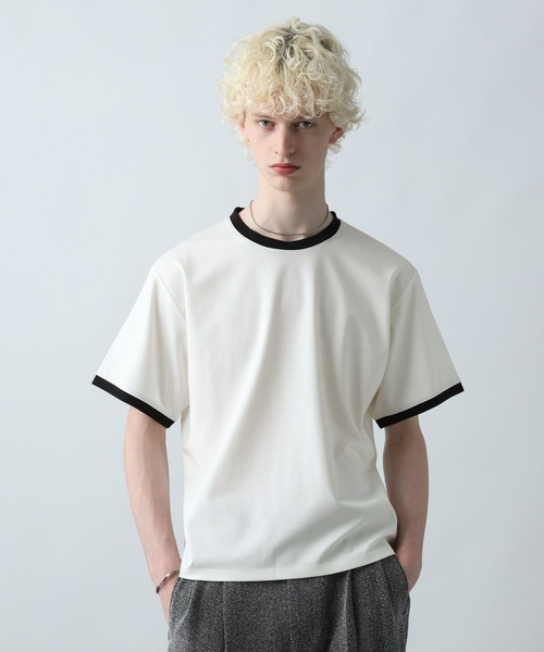 HARE(ハレ)の「クラシックリンガーTEE(HARE)(Tシャツ/カットソー・メンズ・ホワイト/ブルー/グレー/ネイビー・FREE)」の2枚目の写真