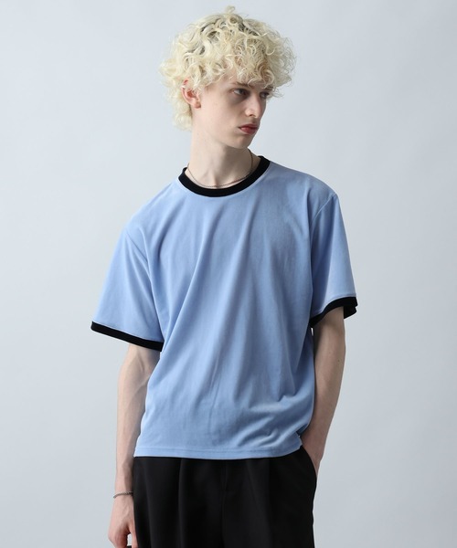 HARE(ハレ)の「クラシックリンガーTEE(HARE)(Tシャツ/カットソー・メンズ・ホワイト/ブルー/グレー/ネイビー・FREE)」の4枚目の写真