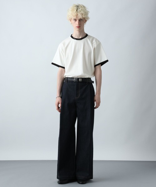 HARE(ハレ)の「クラシックリンガーTEE(HARE)(Tシャツ/カットソー・メンズ・ホワイト/ブルー/グレー/ネイビー・FREE)」の7枚目の写真