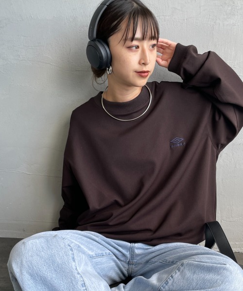 UMBRO/アンブロ] 別注 ワンポイント刺繍ロゴ ドローコードスウェット