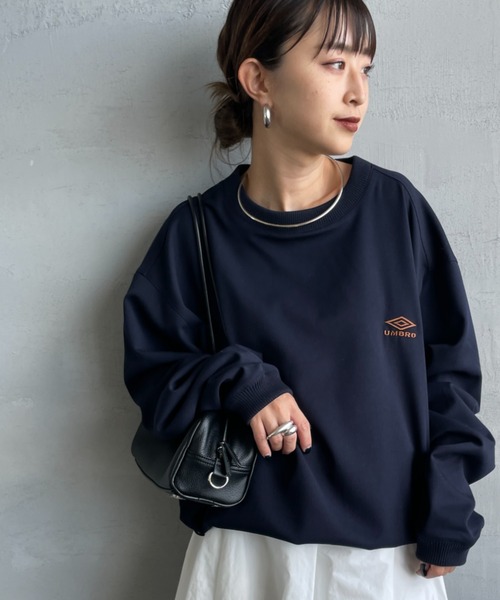 UMBRO/アンブロ] 別注 ワンポイント刺繍ロゴ ドローコードスウェット