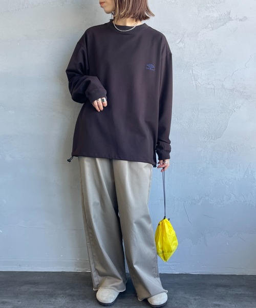 UMBRO/アンブロ] 別注 ワンポイント刺繍ロゴ ドローコードスウェット