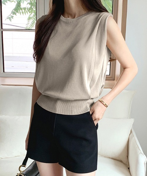 OMMO ノースリーブニット 正規品 セール】【7色展開】 大人きれいめ ノースリーブニット
