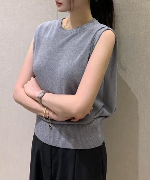 セール】品よく綺麗に ノースリーブサマーニット ノースリーブ